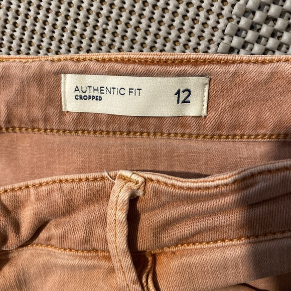 J Jill Denim Jeans Sz 12 Orange Cropped Authentic Fit Mid Rise Stretch Casual - Picture 5 of 7